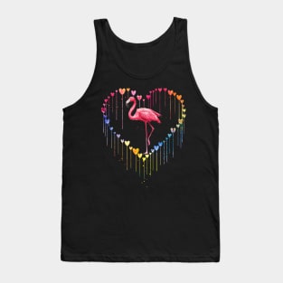 Flamingo Love Heart For Valentines Day Tank Top